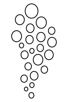 Bubbles. Soap bubbles. Sketch. Balls of different sizes with air rise upwards Ilustração Stock