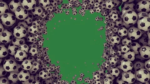 Bubbles soccer balls stars on it lot of star surrounded by many black isolated Stock-Footage 336893857