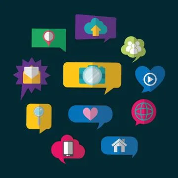 Bubbles social network design Stock Illustration