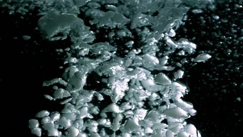 Bubbles Sowly Rising from Bottom of the Frame Stock Footage 145854298