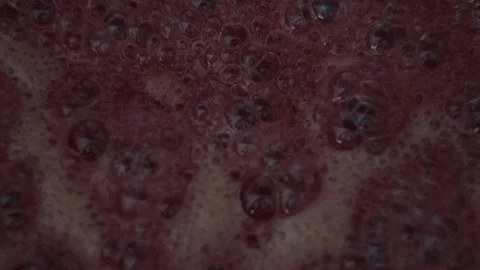 Bubbles of Strawberry Jam While Cooking (50 fps) Stock Footage 233471317