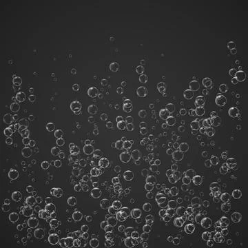 Bubbles stream under water fizzing sparkles soda pop, champagne. Vector Stock Illustration