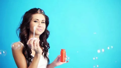 Bubbles in studio Stock Footage 20586486