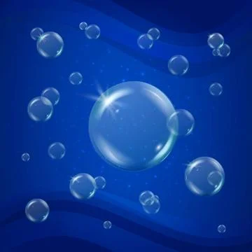 Bubbles in sunny water with waves Stock Illustration