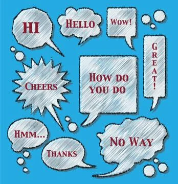 Bubbles with text on blue background - illustration Stock Illustration