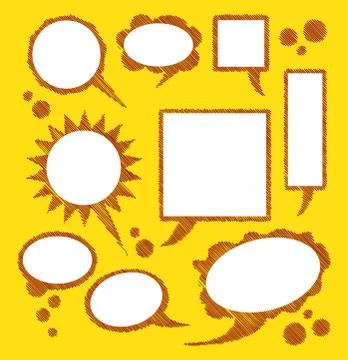 Bubbles for text on yellow background - illustration Stock Illustration