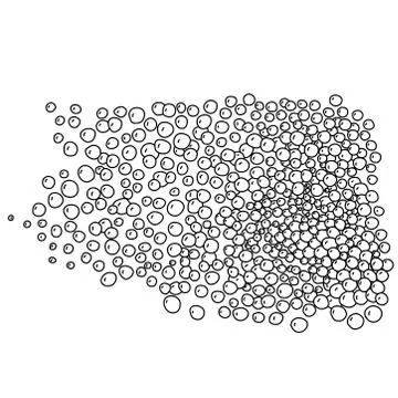 Bubbles texture. Foam vector sketch illustration. Stock Illustration