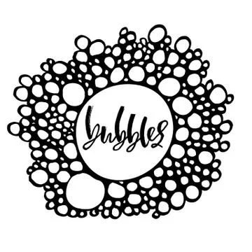 Bubbles texture. Foam vector sketch frame. Stock Illustration