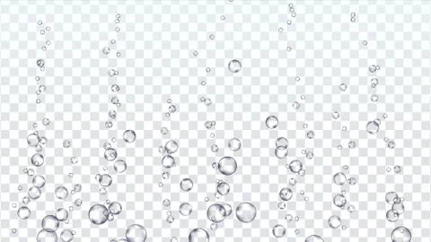 Bubbles Transparent Vector. Underwater. Water Drops, Bubbles Texture. Gas Stock Illustration