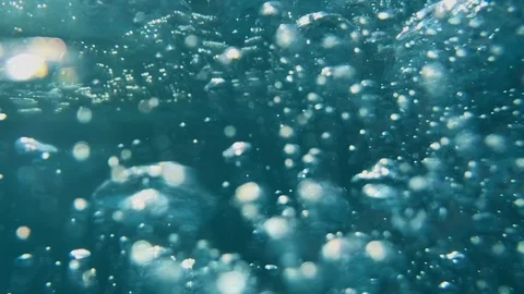 Bubbles under water Stock Footage 92663248