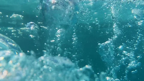 Bubbles under water Stock Footage 92663429