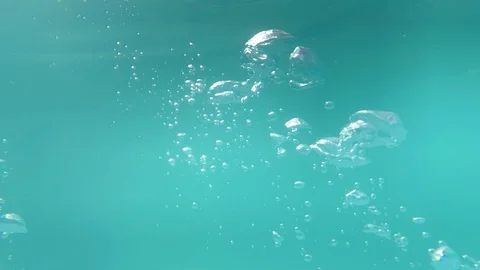 Bubbles under water Stock Footage 92845806
