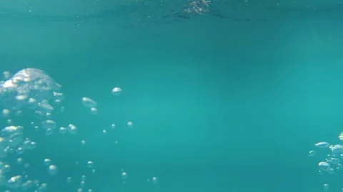 Bubbles under water Stock Footage 92846451
