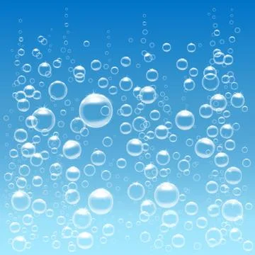 Bubbles under water Stock Illustration