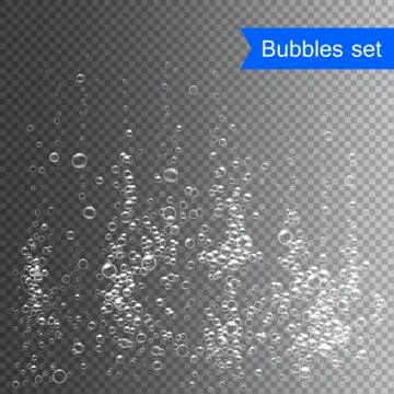 Bubbles under water vector illustration on transparent background Stock Illustration