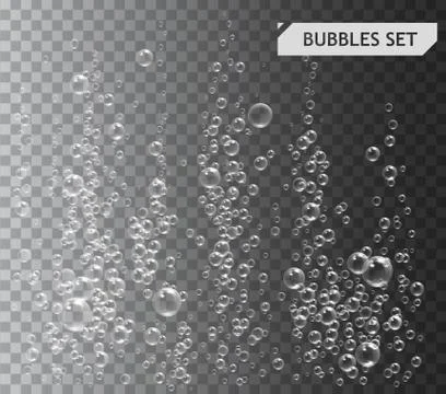 Bubbles under water vector illustration on transparent background Illustrazione stock