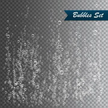 Bubbles under water vector illustration on transparent background Stock Illustration