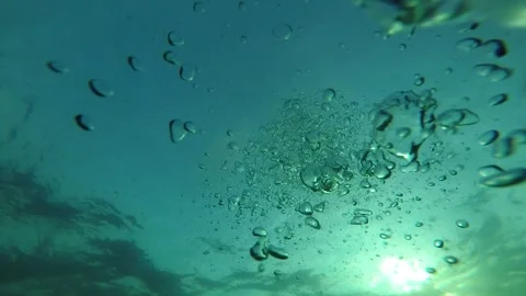 Bubbles underwater Stock Footage 132841584