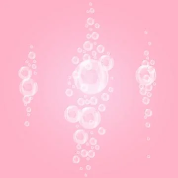 Bubbles underwater set isolated on pink Stock Illustration