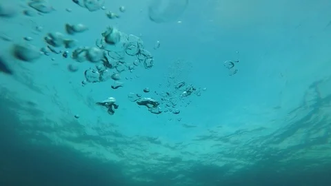Bubbles underwater slow motion Stock Footage 124563342