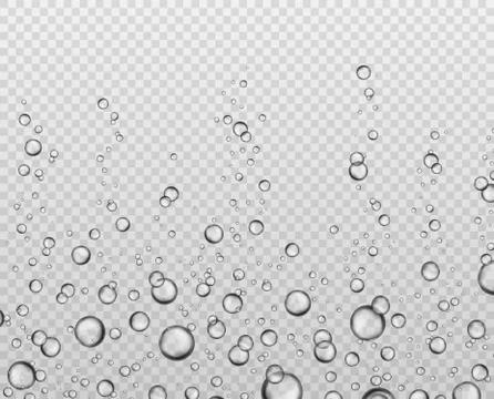 Bubbles underwater texture. Soda bubble flow. Effervescent oxygen in aquarium Stock Illustration