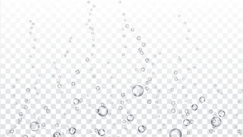 Bubbles Underwater Transparent Vector. Water Air Or Shower Drops. Fizzy Air Stock Illustration
