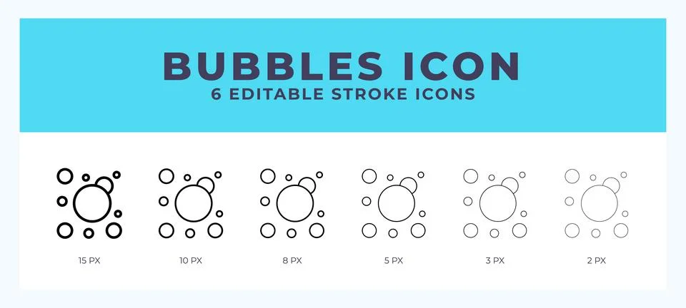 Bubbles vector icon for web and app. Editable stroke vector illustration Stock Illustration