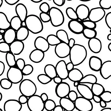 Bubbles vector seamless pattern with line circles 스톡 일러스트