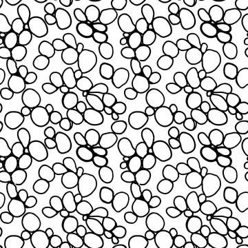 Bubbles vector seamless pattern with line circles 스톡 일러스트
