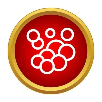 Bubbles washing foam icon in a simple red circle Stock Illustration