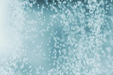 Bubbles in water on blue background horizontal pattern. Circle and liquid, light Illustrazione stock