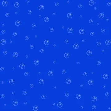 Bubbles in water on blue background, seamless pattern. Vector illustration. イラスト素材