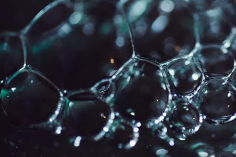 Bubbles in the water close-up Stock Photos