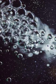 Bubbles in the water close-up Stock Photos