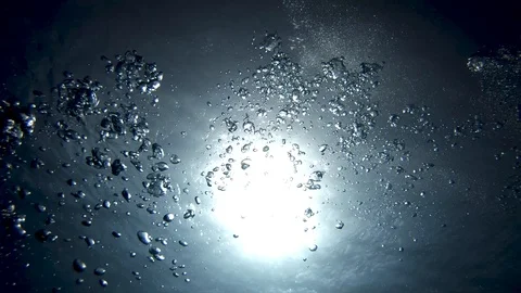 Bubbles in the water during a dive Stock Footage 93093862