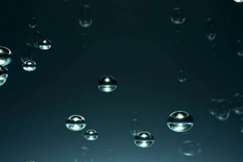 Bubbles in water floating upwards animation Stock Footage 576690
