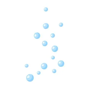 Bubbles water isolated on white background. Cartoon character of ocean for ch Stock Illustration