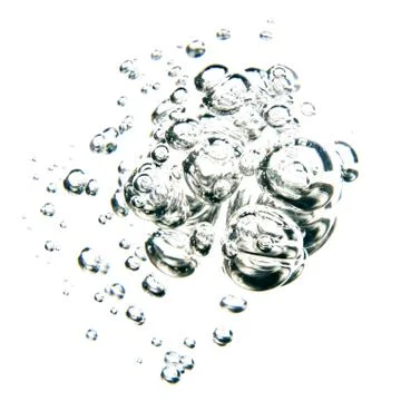 Bubbles of water over white background Stock-Fotos