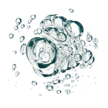 Bubbles of water over white background Stock-Fotos