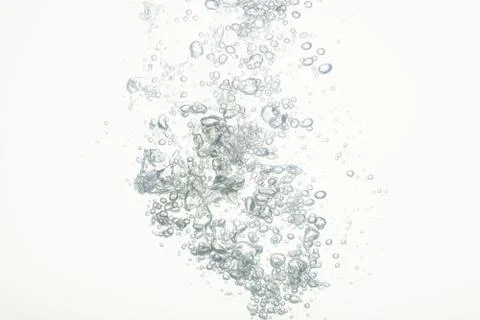 The Bubbles in the water white background Stock Photos