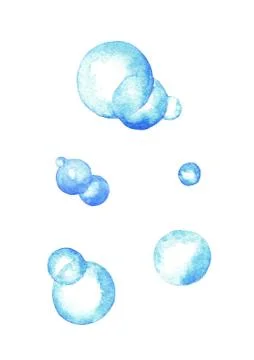 Bubbles, watercolor Stock Illustration