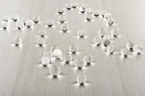 Bubbles on the wooden table Foto stock