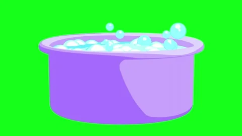 Bubbling Basin On Green Screen Matte Background Stock Footage 240195976