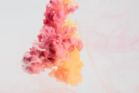 A Bubbling Cloud Of Rich Pink And Yellow 스톡 사진