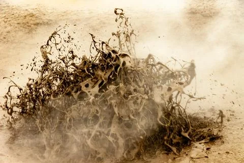Bubbling geothermal mud in action Stock Photos