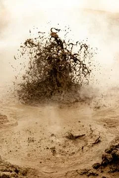 Bubbling geothermal mud in action Stock Photos