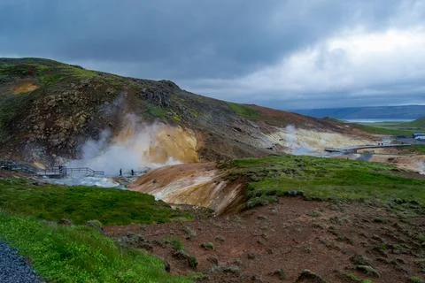 Bubbling geysers Stock Photos