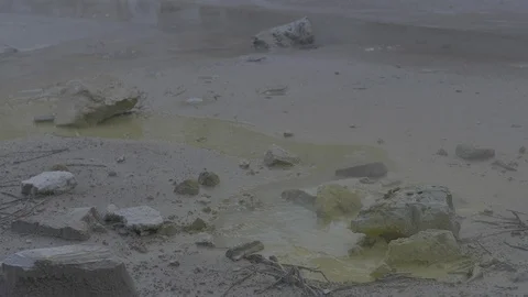 Bubbling Green Hot Spring 4k Video stock 124556715