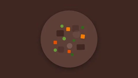 Bubbling Hearty Meat and Vegetable Stew with Rich Brown Gravy and Colorful .. Видео 346007208