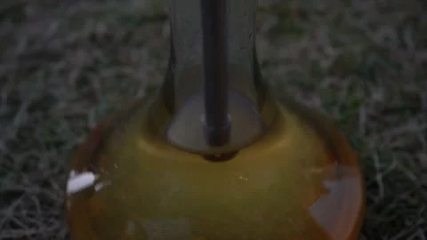 Bubbling hookah close-up. in slow motion Stock Footage 136255830